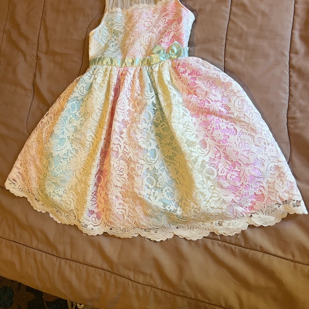 Jona Michelle Multicolor Lace Kids Dress